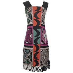Etro Milano Archival Geometric Patchwork Knit Sheath Dress Size IT 40 US 4 Italy